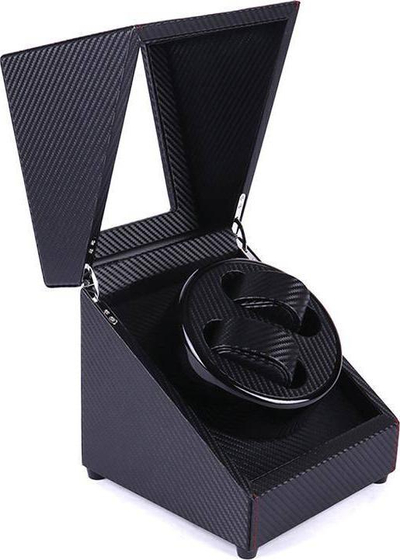 Kuti që rrotullo orët, me 2 vende, lëkurë eco, e zezë