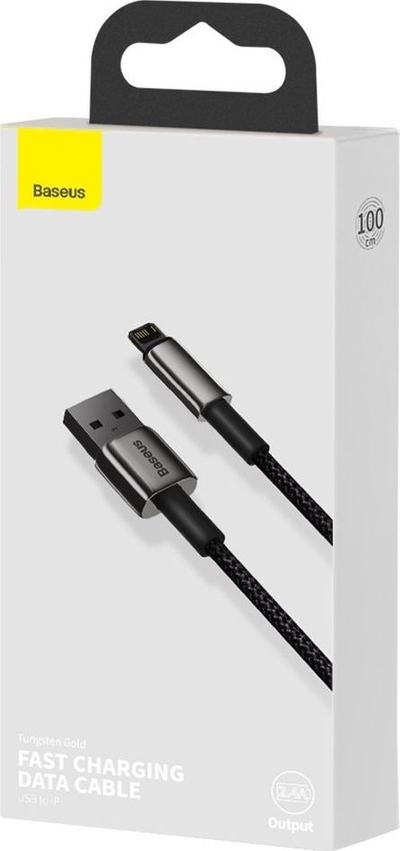 Kabllo USB Baseus CALWJ-01, USB A me Lightning, 1 m, e zezë