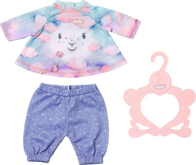 Rrobash pizhamash për kukullën Baby Annabell Sweet Dreams, komplet me 3 pjesë, me shumë ngjyra