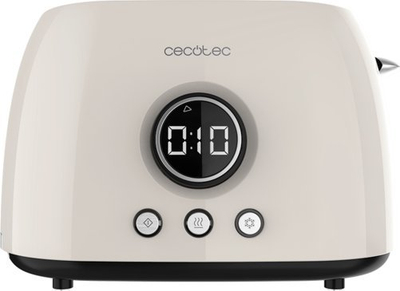 Toster digjital Cecotec ClassicToast 8000, 2 vrima të gjera, krem