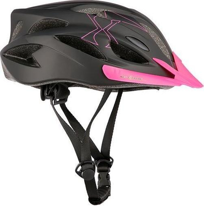 Helmetë biçiklete Nils Extreme MTW291, In-Mold, 55-61 cm, e zezë me rozë