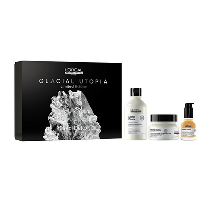 Set dhuratë për flokë të lyer dhe të dëmtuar L´Oréal Professionnel Metal Detox Trio