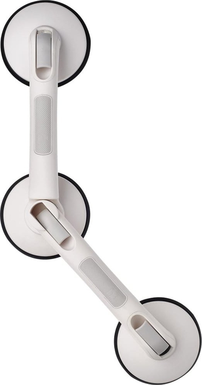 Држач за бања РИДЕР Angled Suction Grab Bar Premium, со вакуум, бел