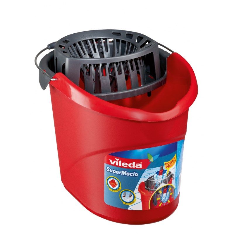 Kovë me shtrydhëse për mop Vileda Super, plastike, e kuqe