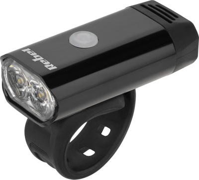 Dritë e përparme biçiklete Rebel, e rikarikueshme, 2 LED, IPX4, e zezë