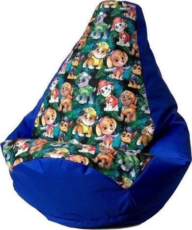Sako Go Gift Bean Bag Pouf, formë dardhe, PAW Patrol, 105 x 80 cm, me bojë blu