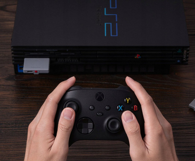 Adapter Bluetooth 8Bitdo Retro Receiver, për PS1 PS2 Windows, kompatibël me Xbox edhe PS5 PS4