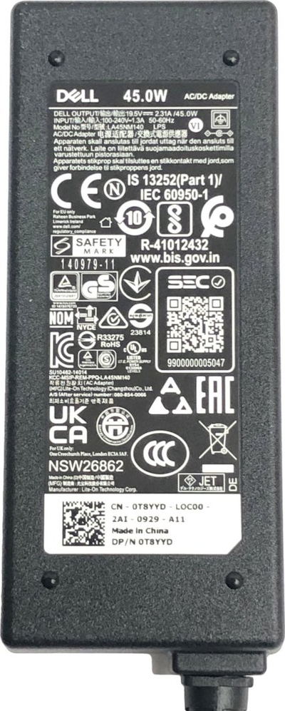Karikues për laptop Dell 45W AC Power Adapter, 19.5V, i zi