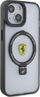 Futllë telefoni Ferrari Ring Stand MagSafe, për iPhone 15 Plus 14 Plus, transparente