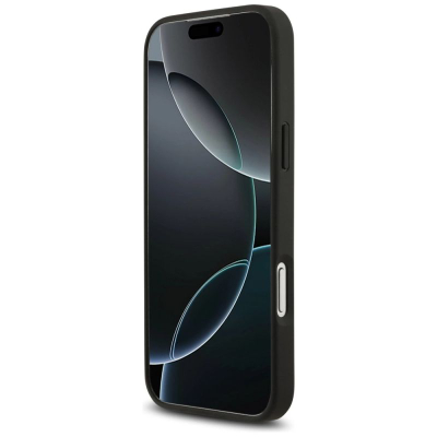 Mbrojtëse telefoni Guess Hardcase 4G Ring Stand, për iPhone 17 Pro Max, me unazë, e zezë