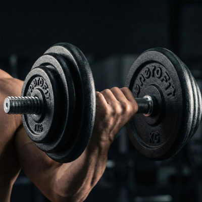 Diskë peshe Sportop gize, 1 kg, vrimë 26 mm, e zezë