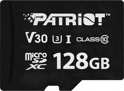 Kartë memorie Patriot VX Series, 128GB, MicroSDXC UHS I Class 10, e zezë
