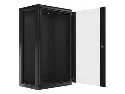 Kabinet rrjeti Lanberg 19" 22U, 600x450, derë xhami, i zi