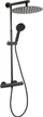 Set dushi Ferro Trevi Black NP75-TRV7U, rubinet termostatik, kokë rain, i zi