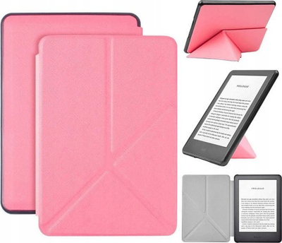Kopertinë origami për Amazon Kindle 10, 6", me funksion wake sleep, rozë