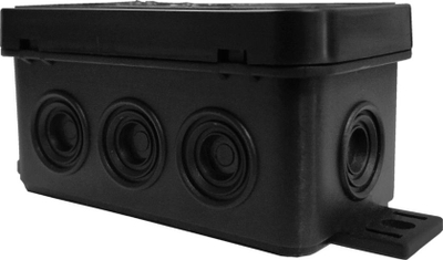 Kuti elektrike sipërfaqësore ViPlast 038-05, 8 dalje, IP54, 80x45x41 mm, e zezë