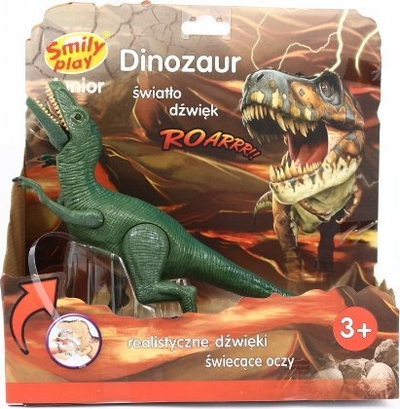 Lodër dinosaur Smily Play Green Raptor, me dritë e zëra, jeshil