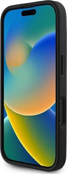 Futrollë Karl Lagerfeld 3D Rubber Signature për iPhone 16 6.1", silikoni, e zezë