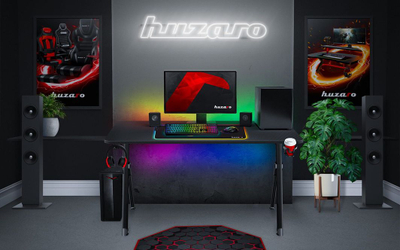 Tavolinë kompjutri Huzaro Hero 2.8, 140 x 60 cm, e zezë