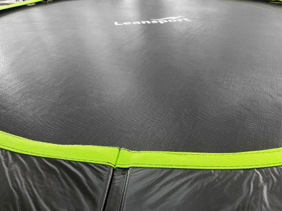 Trampolinë LeanSport Max 12ft, diametër 366cm, me rrjetë mbrojtëse, e zezë me jeshile
