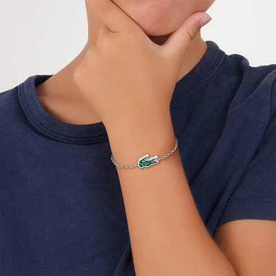 Byzylyk për fëmijë Lacoste Cutie Croc 2040533, i argjendtë