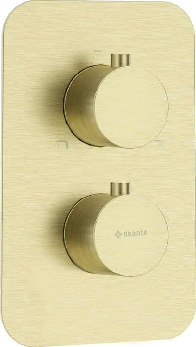 Element i jashtëm termostatik Deante Thermostatic BOX, montim i fshehtë, përfundim ngjyrë ari brushed