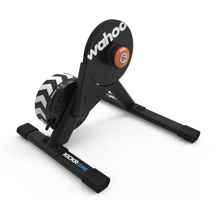 Trajner biçiklete për ambiente të brendshme Wahoo Kickr Core 2, me Zwift Cog dhe Click, rezistencë inteligjente