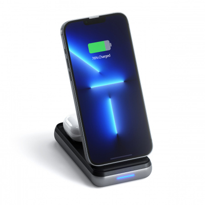 Mbajtëse karikuese Satechi Duo Wireless, e hirtë