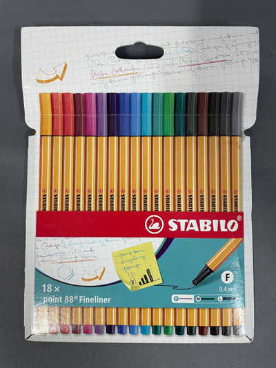 Set fineliner Stabilo Point 88, 18 ngjyra, majë 0.4 mm