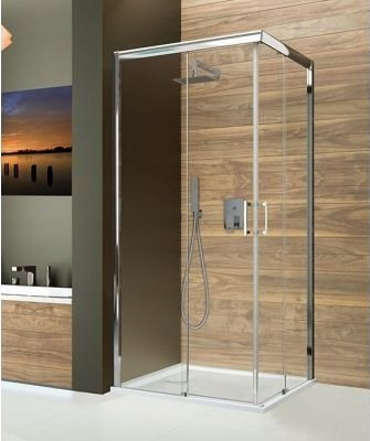 Kabinë dushi Sanplast Free Zone KNL/FREEZONE-90x100, 100x90 cm, xham transparent 5 mm, argjendi me shkëlqim