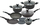Set tenxheresh dhe tiganësh Klausberg KB-7201, 12 pjesë, veshje graniti, i hirtë