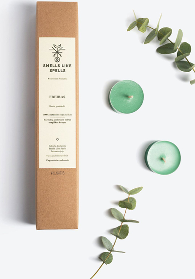 Qirinj tea light Smells Like Spells Freyr, soje natyrale, set me 6 copë, jeshil