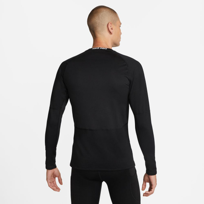 Тренинг блуза Nike Pro Warm, Dri FIT, со долги ракави, црна