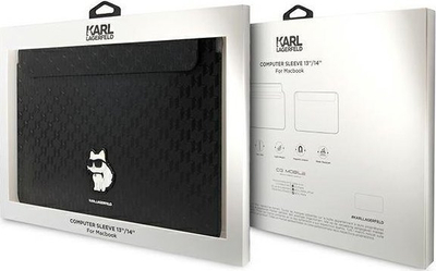 Mbrojtëse laptopi Karl Lagerfeld Saffiano Monogram Choupette, 14", e zezë