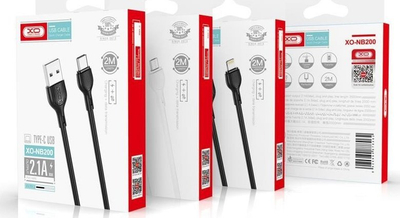 Kabllo karikues USB C XO NB200, 2m, 2.1A, e zezë
