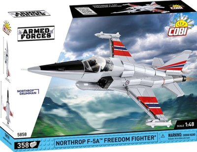Lodër ndërtimi COBI Northrop F-5A Freedom Fighter, 358 pjesë, shkalla 1:48, shumëngjyrëshe