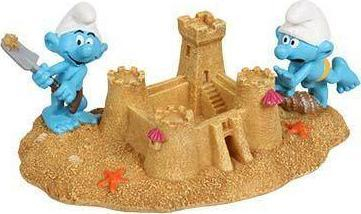 Ornament akuariumi Aqua Della Smurfs In The Sand, 21.1x11.5x8 cm, shumëngjyrësh