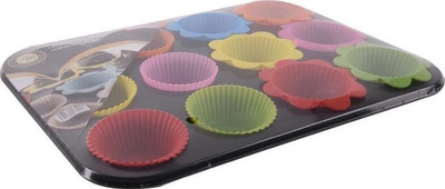 Forma për kek Orion Muffin, 12 copë, e zezë