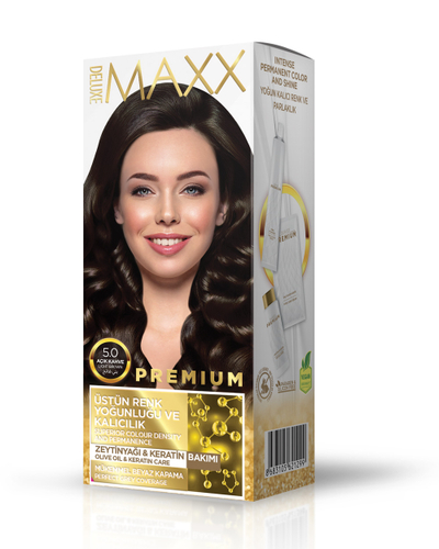 Ngjyrë për flokë Maxx Deluxe Premium, 5.0 Light Brown, 50ml