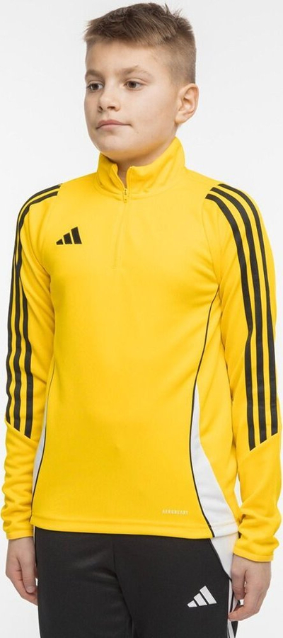Bluzë trajnimi për fëmijë Adidas Tiro 24 Training Top Jr IR9365, AEROREADY, zinxhir gjysmë, e verdhë