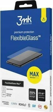 Xham mbrojtës 3MK FlexibleGlass Max për iPhone 16 Pro, hibrid 0.2mm, me kornizë të zezë