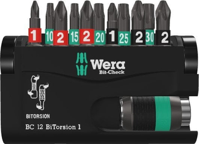 Set bitash Wera Bit-Check 12 BiTorsion, 12 copë, me mbajtës Rapidaptor