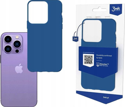Maskë mbrojtëse 3MK Matt Case për Apple iPhone 14 Pro Max, TPU fleksibël, përfundim mat, ngjyrë blueberry