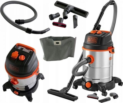 Fshesë industriale Black&amp;Decker BXVC30XTDE, 30L, wet &amp; dry, inox
