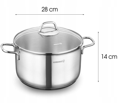 Tengere çelik Korkmaz Perla, 8.5L, inoks, argjendtë