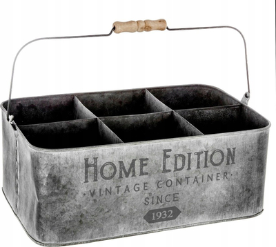 Mbajtëse bimësh Ac-déco Vintage, 6 ndarje, 36.5 x 24 x 14 cm, gri