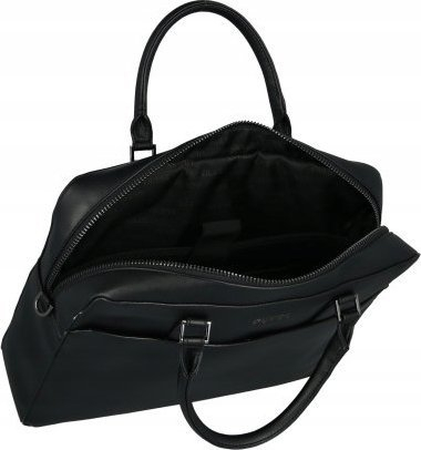 Çantë biznesi Guess Scala, 15.6", lëkurë eco dhe tekstil, e zezë