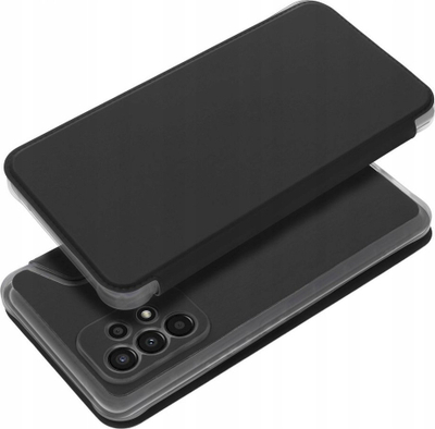 Këllëf portofol Piano Book për Samsung Galaxy A55, me kapak si libër, shkon me karikim wireless, i zi