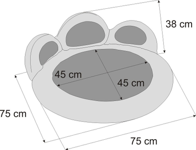 Shtrat për qen Small Fur Bed, divan 75x75cm, peliçe e butë, gri