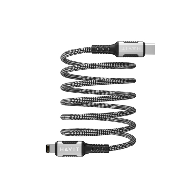 Kabllo karikimi Havit Magnetic, USB C në Lightning, 1m, e zezë